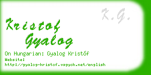 kristof gyalog business card