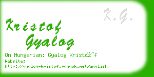 kristof gyalog business card